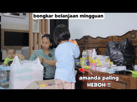 bongkar belanjaan mingguan @Aamanda-zy paling heboh