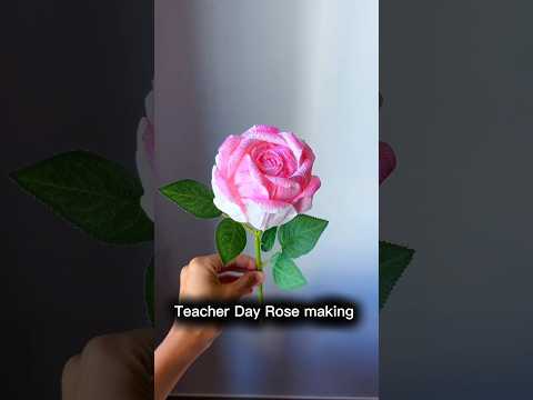 Teachers Day Rose making with paper se roj Kaise banaen easy Teachers Day craft ideas #teachersday