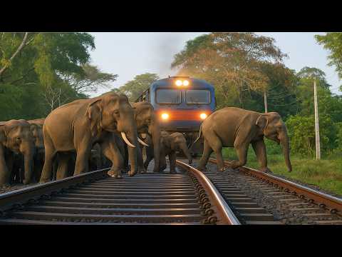 🦞👣Dangerous Crosssing🧲📍  Railway and Road | Sri Lanka Wildlife Moment🍀🍂