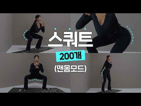 매일 스쿼트 200개 TV보면서 해보세요 💪허벅지 안쪽, 종아리 교정(맨몸)