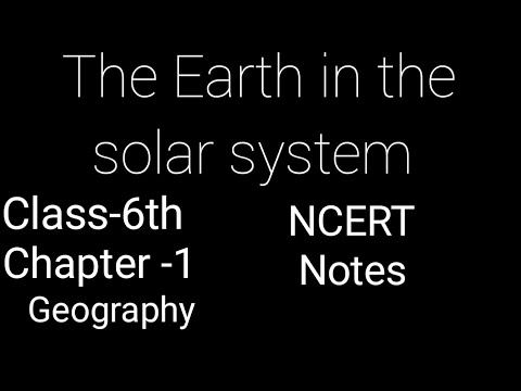Geography/NCERT/Notes /Class 6th /Chapter 1/Earth in...