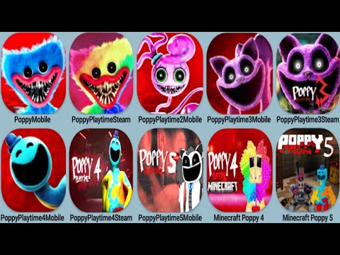 Poppy Playtime Mobile Vs Steam Vs Roblox Vs Minecraft Chapter 1, 2, 3, 4, 5 | Full GamePlay ,Mod Pia