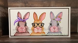 Gina K designs “Hopping good day” stamp set and zig clean colour real brush pens SILENT VIDEO #86