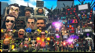 TV MAN UPGRADED, SPEAKERMAN CRAZY AND CAMERAMAN KINO VS 1-73 SKIBIDI TOILET BOSSES [Garry's Mod]