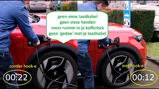 met hook-e GEEN VUILE LAADKABEL en altijd een OPGERUIMDE KOFFERBAK