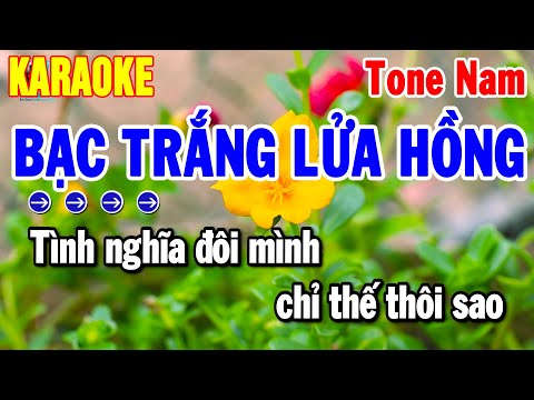 Karaoke Bạc Trắng Lửa Hồng Tone Nam Nhạc Sống Trữ Tình Chuẩn | Thanh Hải