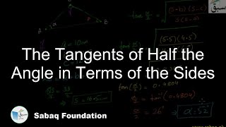 The Tangents of Half the Angle in Terms of the Sides