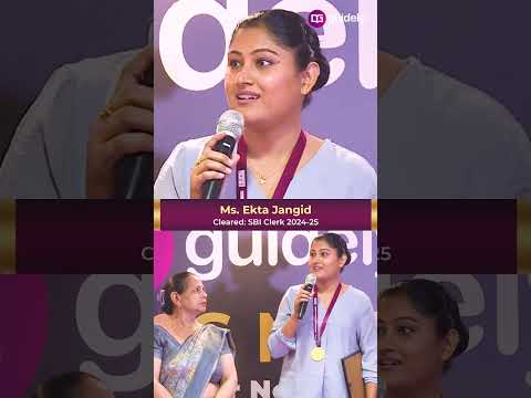 SBI Clerk 2024-25 Success Story 🔥 | Ekta’s Emotional Stage Speech | Guidely Toppers Talk