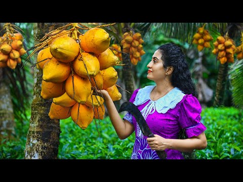 King coconut wine!🍷 I made rich cake, smoothie & dry curry in my sri lankan village kitchen!