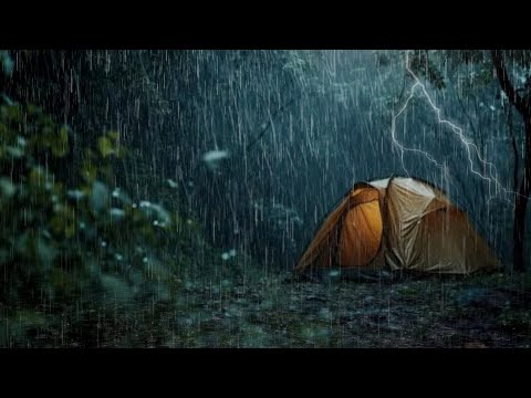 &#128308;CAMPING IN HEAVY RAIN &amp; THUNDERSTORMS: RELAXING SOUNDS OF RAIN ON TENT ROOF | ASMR