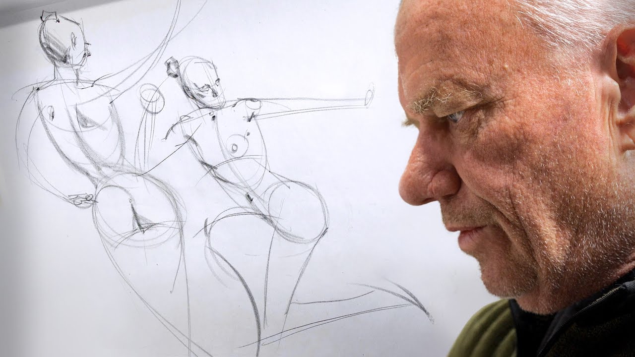 Gesture Quicksketch with Live Model - Tim Gula Part 1 - Proko