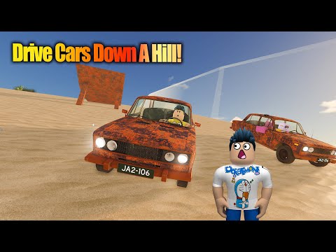 ESKİ ARABALARLA  BÜYÜK ÇÖL YOLCULUĞU !!! | ROBLOX DRIVE CARS DOWN A HILL !