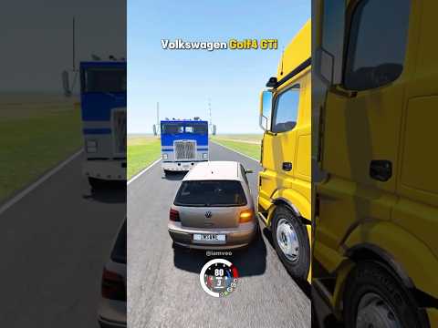 Which Car Overtake The Truck Safely? #beamngdrive