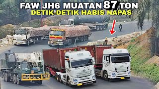 Trailer Muatan 87 Ton Bergetar Dan Habis Napas