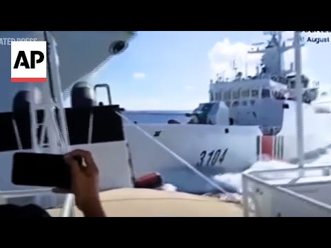 YouTube video thumbnail: Chinese Ships Collide During Chase Against Philippine Vessel in South China Sea