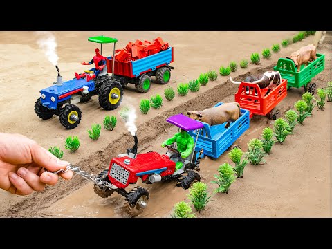 diy tractor mini truck to making Rescue the tractor using a pulley system | Science Project