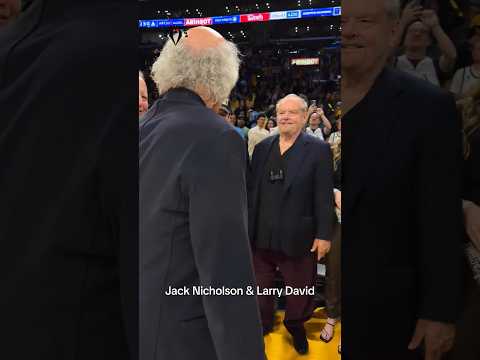 Jack Nicholson Meeting Larry David At Basketball Game #jacknicholson #larrydavid