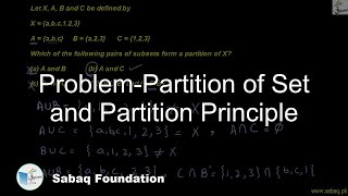 Problem-Partition of Set and Partition Principle