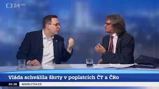 Ostrý konflikt Jana Lipavského a Miroslava Ševčíka v pořadu Události, komentáře 