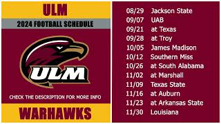 2024 ULM Warhawks Football Schedule
