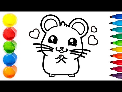 GLITTER ✨ Dibujamos un HAMSTER 🐭  Dibuja y colorea 💫 Coloring and Drawing