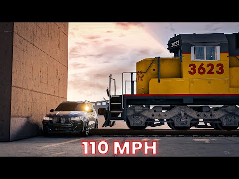 BMW X7 vs TRAIN 💥110 MPH💥 Crash Test - BeamNG.Drive