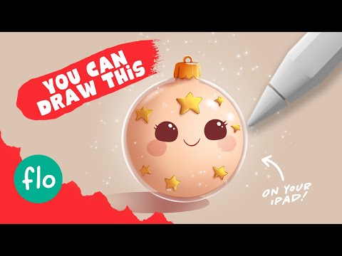 Anyone Can Draw This Happy Christmas Bauble - Tutorial for PROCREATE