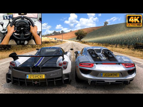 Pagani Huayra BC & Porsche 918 Spyder | Forza Horizon 5 | Thrustmaster T300RS gameplay