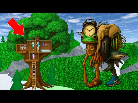 Yuta Mio Buat Rumah Pohon Aman Dari Serangan BOSS ITALIAN BRAINROT  | Sakura School Simulator