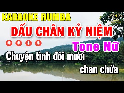 Dấu Chân Kỷ Niệm Karaoke Tone Nữ ( Am ) Nhạc Sống Rumba | Trọng Hiếu