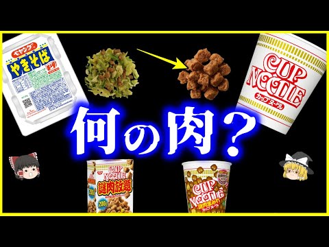 【ゆっくり解説】カップヌードルの謎肉、ペヤングのミンチ…それって何の肉？を解説/大豆ミートと成型肉は身体に悪いのか？