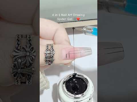 4 in 1 Nail Art Drawing Spider Gel ๐ธ๏ธโค๏ธ #nails #nailart #naildesign #nailpolish #nailtutorial