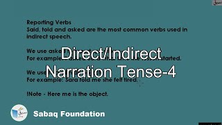 Direct/Indirect Narration Tense-4
