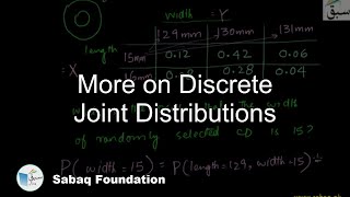More on Discrete Joint Distributions