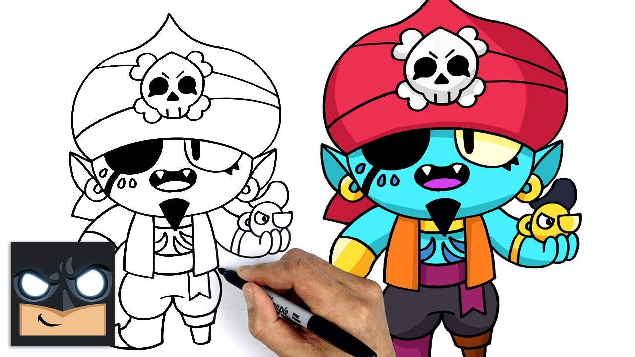How To Draw Brawl Stars - Pirate Gene