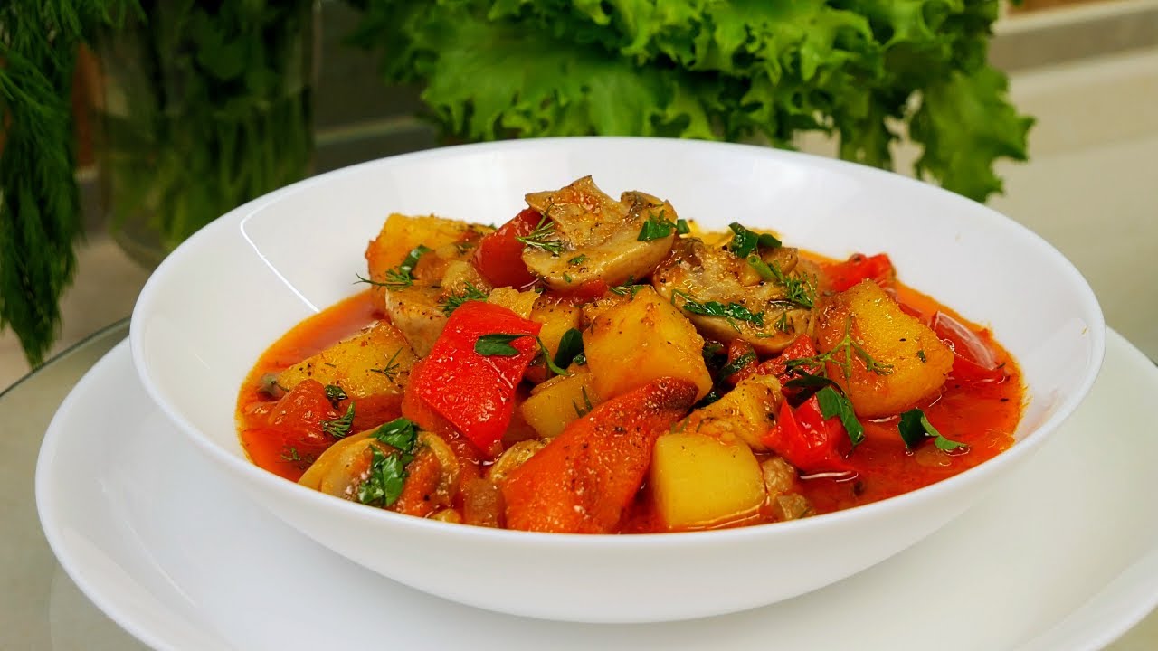 Рецепт: Рагу с картошкой и грибами