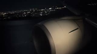 Nighttime WING VIEW Turkish Airlines 777-300er Landing at JFK