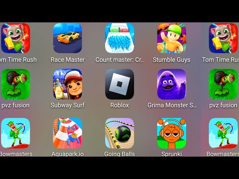 Roblox,Aquapark.io,PVZ 1 Fusion,Kick The Buddy,Race Master 3D,Going Balls,Subway Surf,Stumble Guys