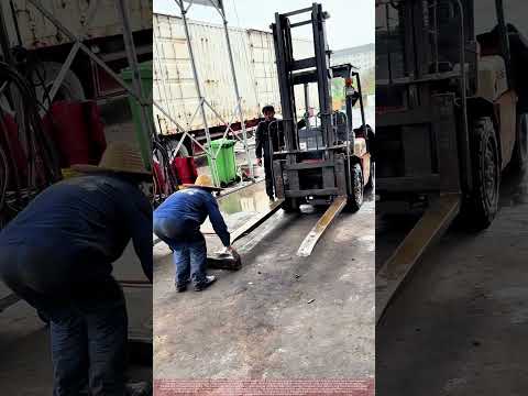 Cold Straightening a Bent Forklift Fork with a Sledgehammer