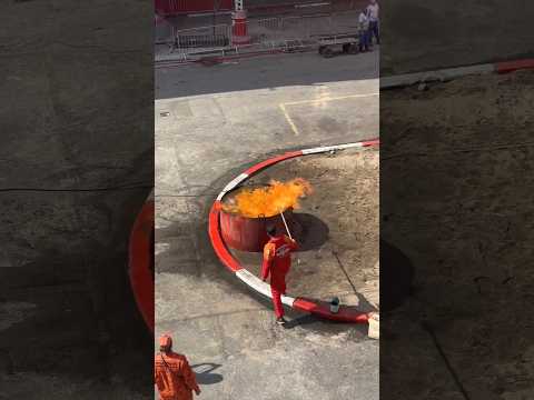 জলের মধ্যে আগুন কিভাবে নেভানো হয় 🔥।। Fire fighter training.