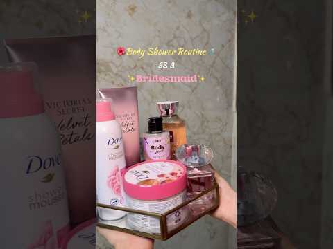 🎀Bridesmaid Body Exfoliation Routine😍 *Pink Shower* de-tan & bright skin #showerroutine #tanning