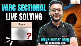 VARC Live Sectional Solving and Strategy by 99.93%iler I Divya Kumar Garg
