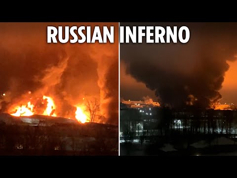 Multiple explosions trigger giant blaze and ‘toxic fumes’ hit key chemical plant near St Petersburg