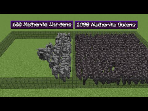 1000 netherite golems vs 100 netherite wardens | Minecraft Mob Battle