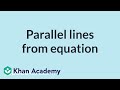 Identifying Parallel Lines from Equations