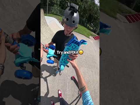 A bully broke this kidโs scooter ๐ก๐ด #scootering #skatepark #skits #sports #scooterstunts