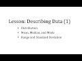 Statistics Concepts and Measures