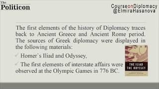 Course On Diplomacy. Diplomacy in Ancient Greece
