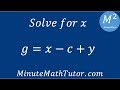Solving Literal Equations
