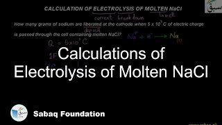 Calculations of Electrolysis of Molten NaCl